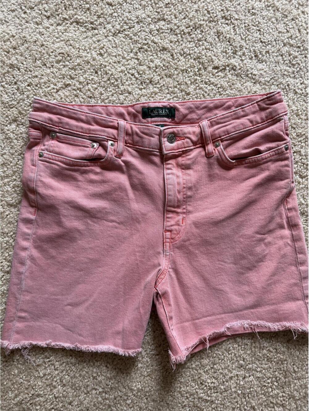 12 Lauren Ralph Lauren pink denim shorts